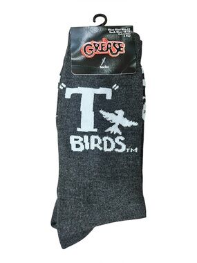 Grease T Birds Gray Casual Crew Socks